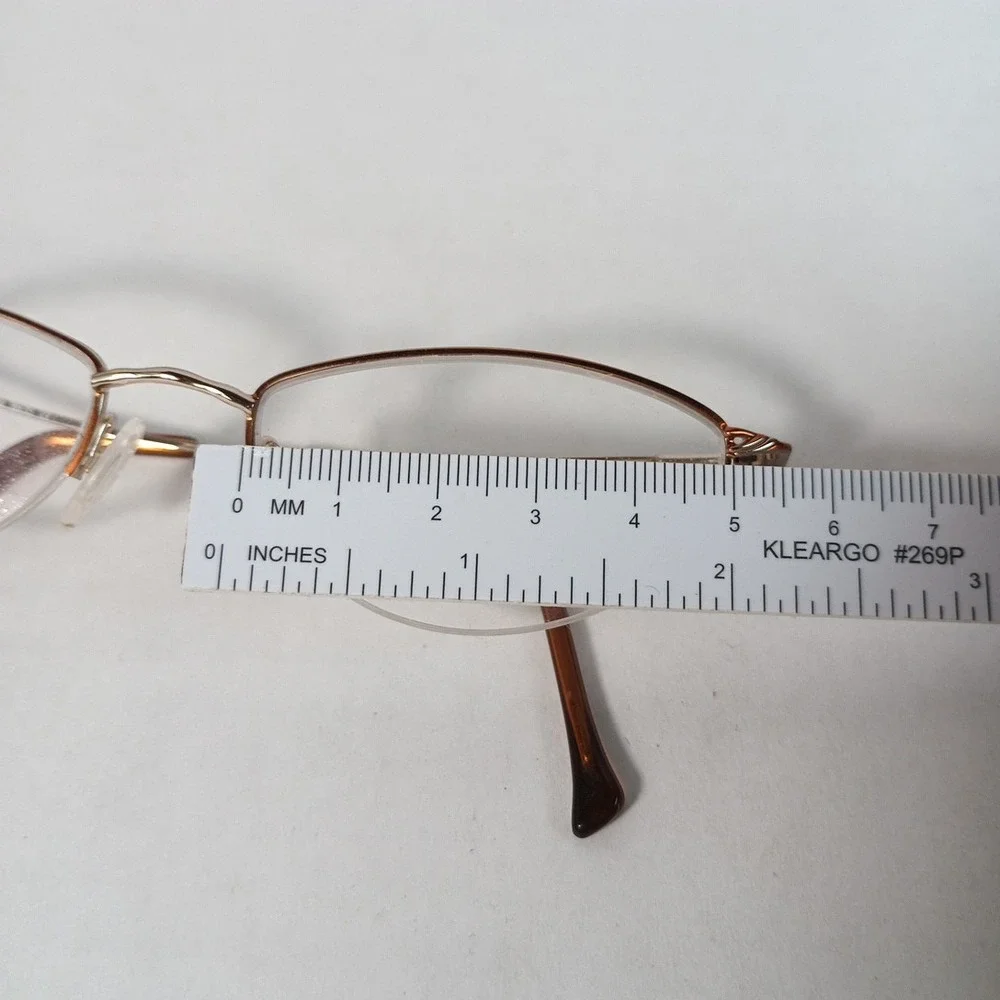 Joan Collins 9635 GBR 50-18-140 Gold/Brown Metal Half Rim Eyeglasses FRAME